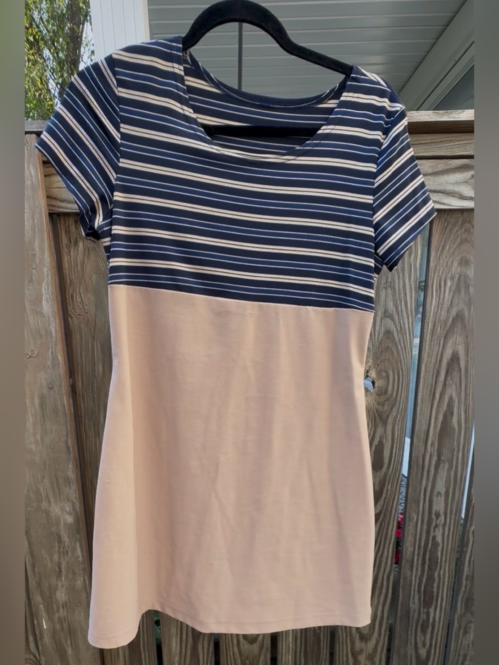 Striped Navy & Beige Y2K Dress